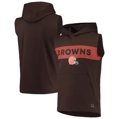 Cleveland Browns MSX by Michael Strahan Active Sleeveless Pullover Hoodie - Brown