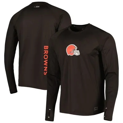 Cleveland Browns MSX by Michael Strahan Interval Long Sleeve Raglan T-Shirt - Brown