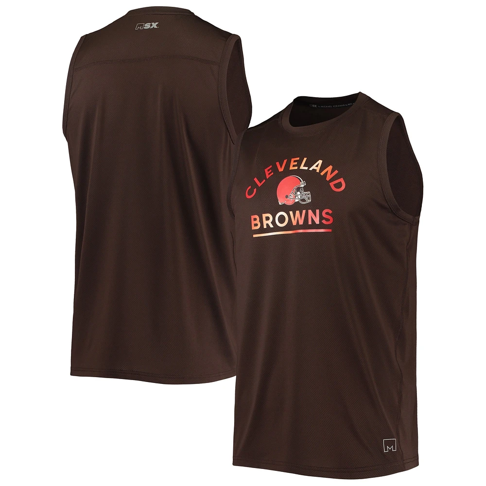 Débardeur MSX by Michael Strahan Brown Cleveland Browns Rebound pour hommes