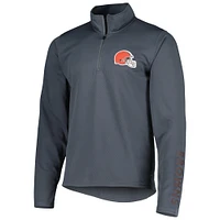 Men's MSX by Michael Strahan Charcoal Cleveland Browns Half-Zip Hoodie