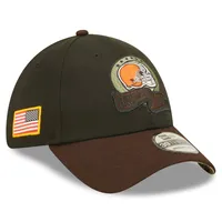 Casquette Flex New Era 2022 Salute To Service 39THIRTY des Cleveland Browns pour homme, noir/marron