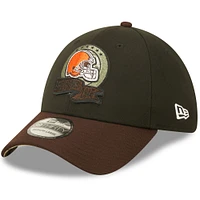 Casquette Flex New Era 2022 Salute To Service 39THIRTY des Cleveland Browns pour homme, noir/marron