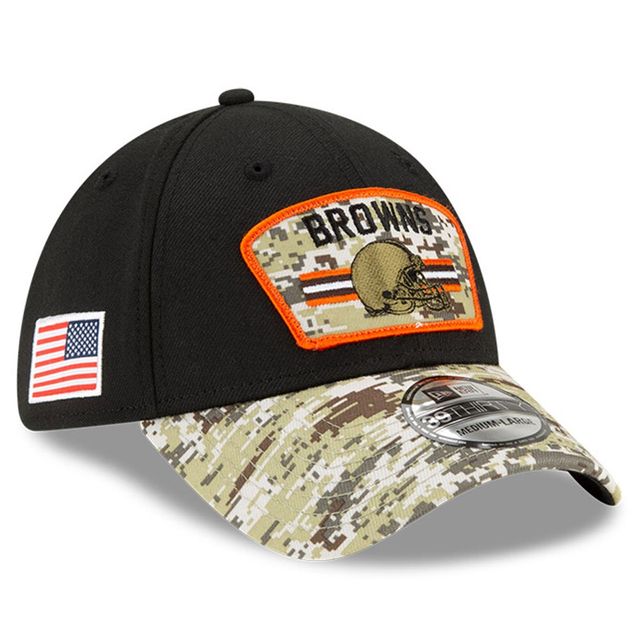 Casquette 39THIRTY Flex Hat 2021 Salute To Service des Cleveland Browns New Era pour homme, noir/camouflage