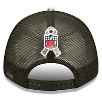 Casquette de camionneur Snapback New Era Cleveland Browns 2022 Salute To Service 9FORTY pour homme, noir/camouflage