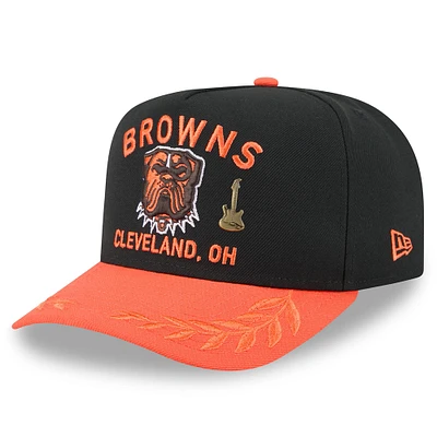 Men's New Era Black/Orange Cleveland Browns 2025 NFL Draft On Stage A-Frame 59FIFTY Fitted Hat