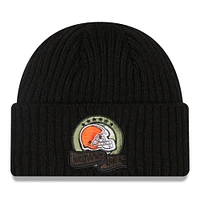 Men's New Era Black Cleveland Browns 2022 Salute To Service Knit Hat 