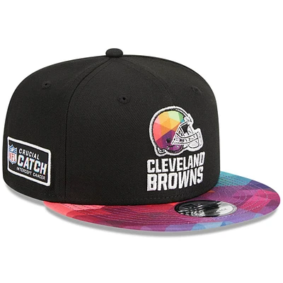 Casquette Snapback 2023 NFL Crucial Catch 9FIFTY Cleveland Browns New Era noire pour homme