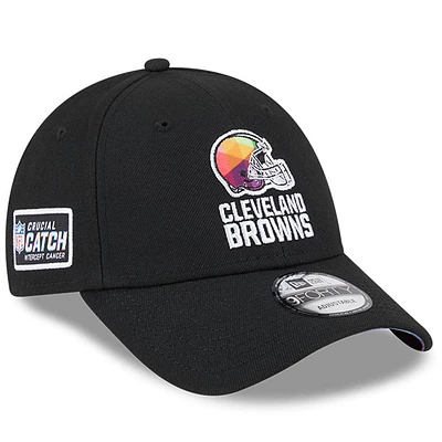 Casquette réglable New Era pour hommes des Cleveland Browns 2023 NFL Crucial Catch 9FORTY noire