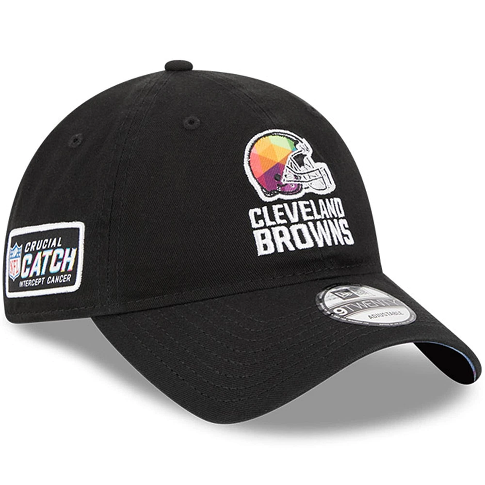 Casquette réglable New Era pour hommes des Cleveland Browns 2023 NFL Crucial Catch 9TWENTY noire