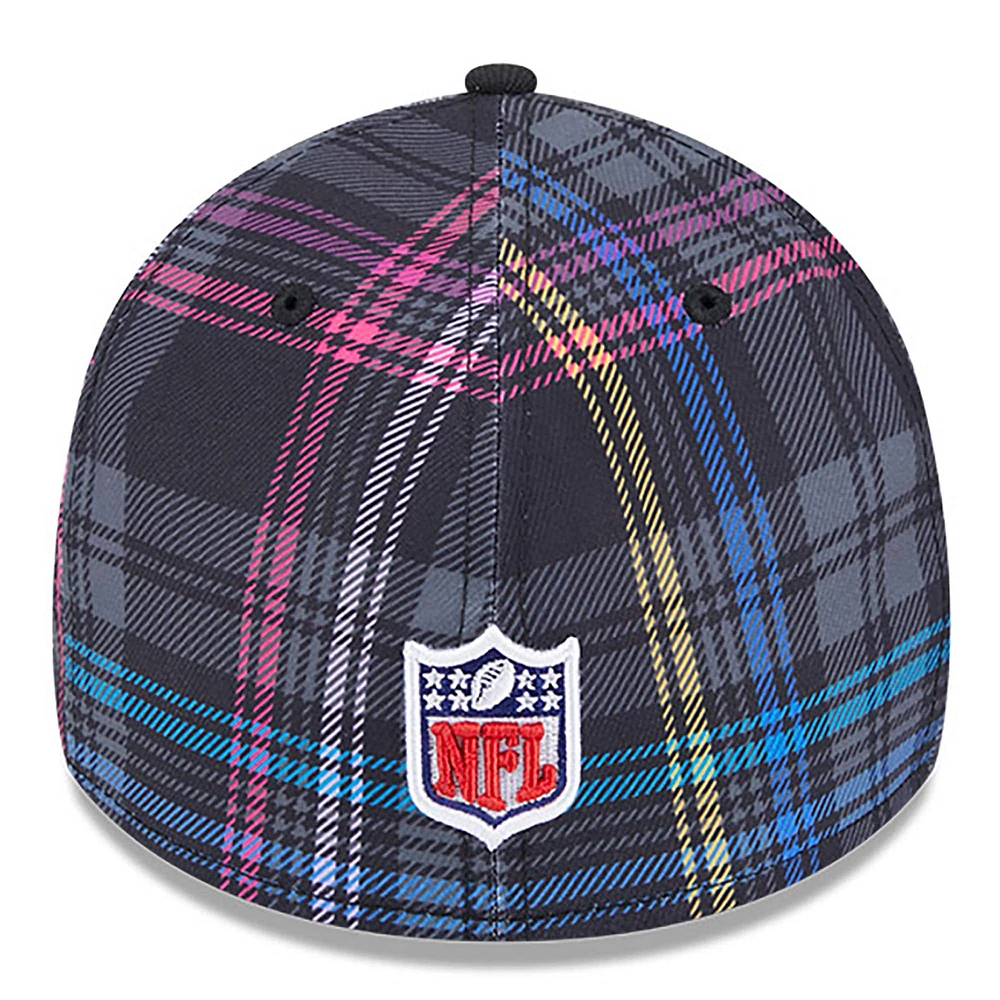 Men's New Era Black Cleveland Browns 2024 NFL Crucial Catch Plaid 39THIRTY Flex Hat