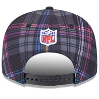 Men's New Era Black Cleveland Browns 2024 NFL Crucial Catch Plaid 9FIFTY Snapback Hat