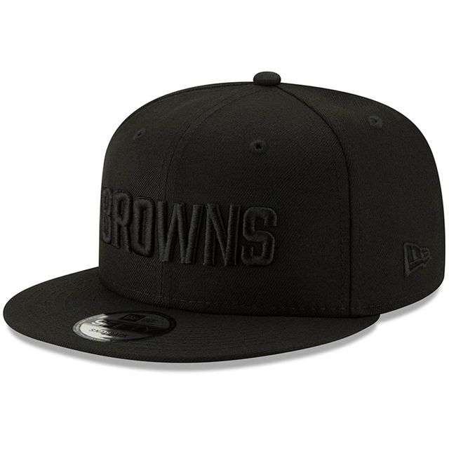 Casquette ajustable 9FIFTY noire sur noire des Cleveland Browns New Era pour homme