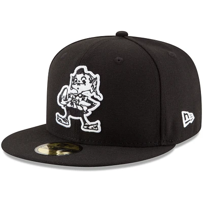 Men's New Era Black Cleveland Browns Brownie The Elf B-Dub 59FIFTY Fitted Hat