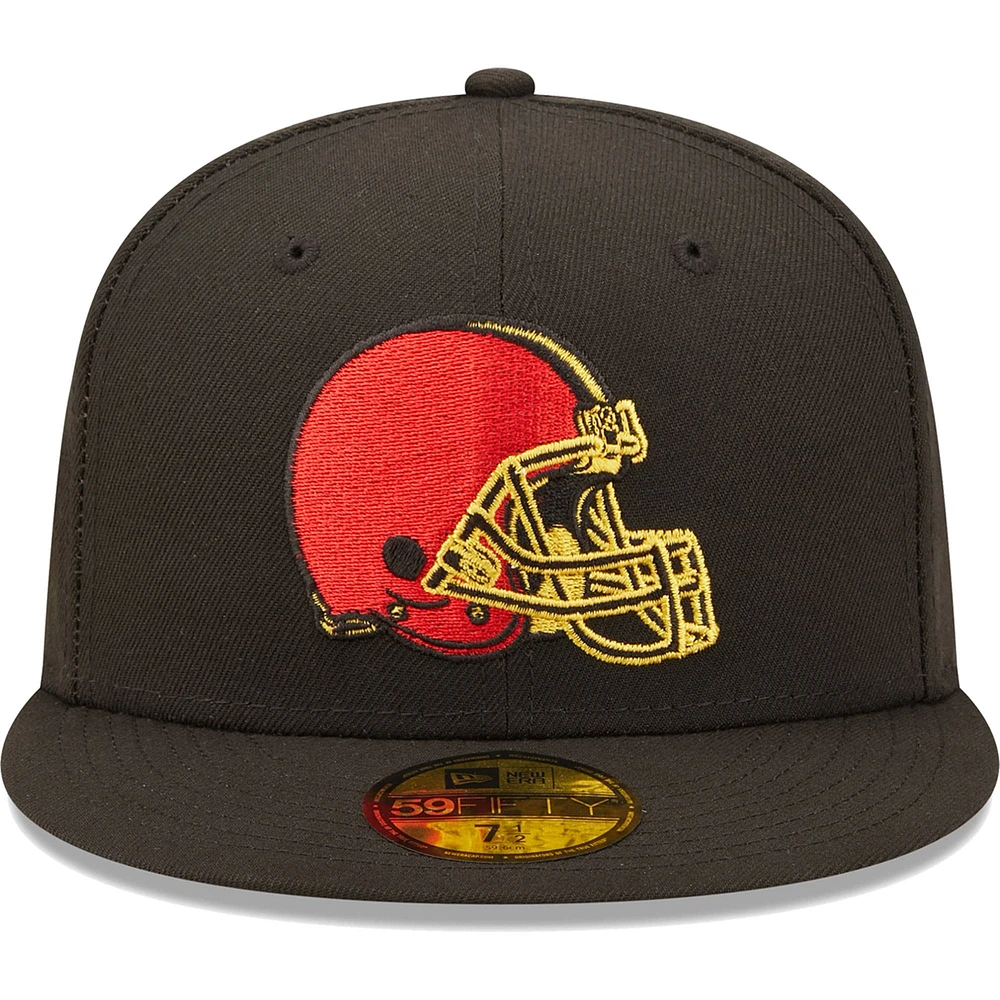 Casquette ajustée Cobra Kai 59FIFTY des Cleveland Browns New Era pour homme, noire