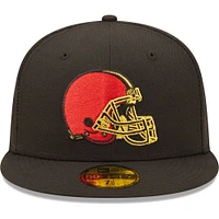 Casquette ajustée Cobra Kai 59FIFTY des Cleveland Browns New Era pour homme, noire