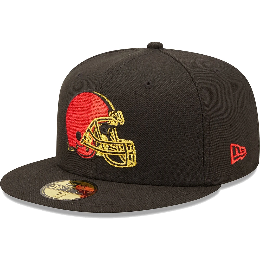 Casquette ajustée Cobra Kai 59FIFTY des Cleveland Browns New Era pour homme, noire