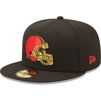 Men's New Era Black Cleveland Browns  Cobra Kai 59FIFTY Fitted Hat