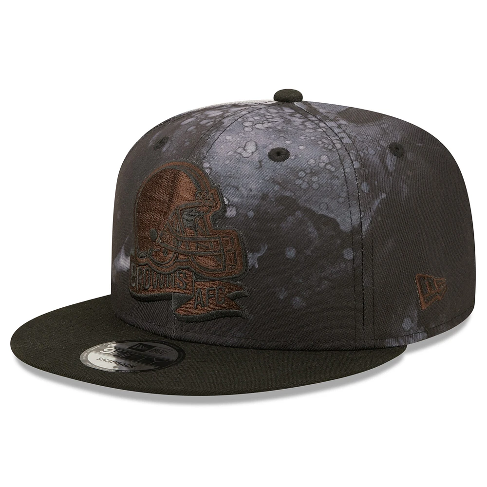 NWE BROWNS BLANC NOIR 22 NFL SIDELINE INK DYE BLK 9FIFTY HATMENSNP