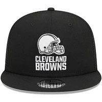 Casquette Snapback 9FIFTY Main Trucker New Era noire des Cleveland Browns pour hommes