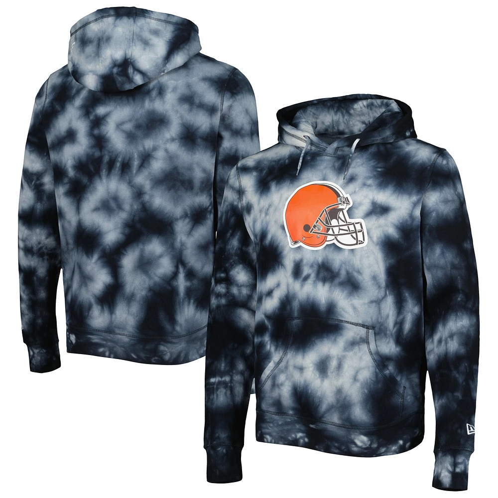 Pull à capuche et teinture par nœuds pour homme Cleveland Browns Team New Era noir