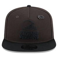 Men's New Era Brown/Black Cleveland Browns 2024 Inspire Change A-Frame 9FIFTY Snapback Hat