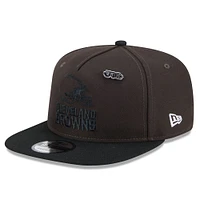 Men's New Era Brown/Black Cleveland Browns 2024 Inspire Change A-Frame 9FIFTY Snapback Hat