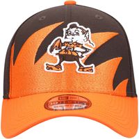 Men's New Era Brown/Orange Cleveland Browns Historic Logo Surge 39THIRTY - Flex Hat