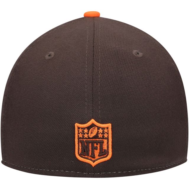 Chaussures New Era pour homme Marron/Orange Cleveland Browns Historic Logo Surge 39THIRTY - Casquette flex