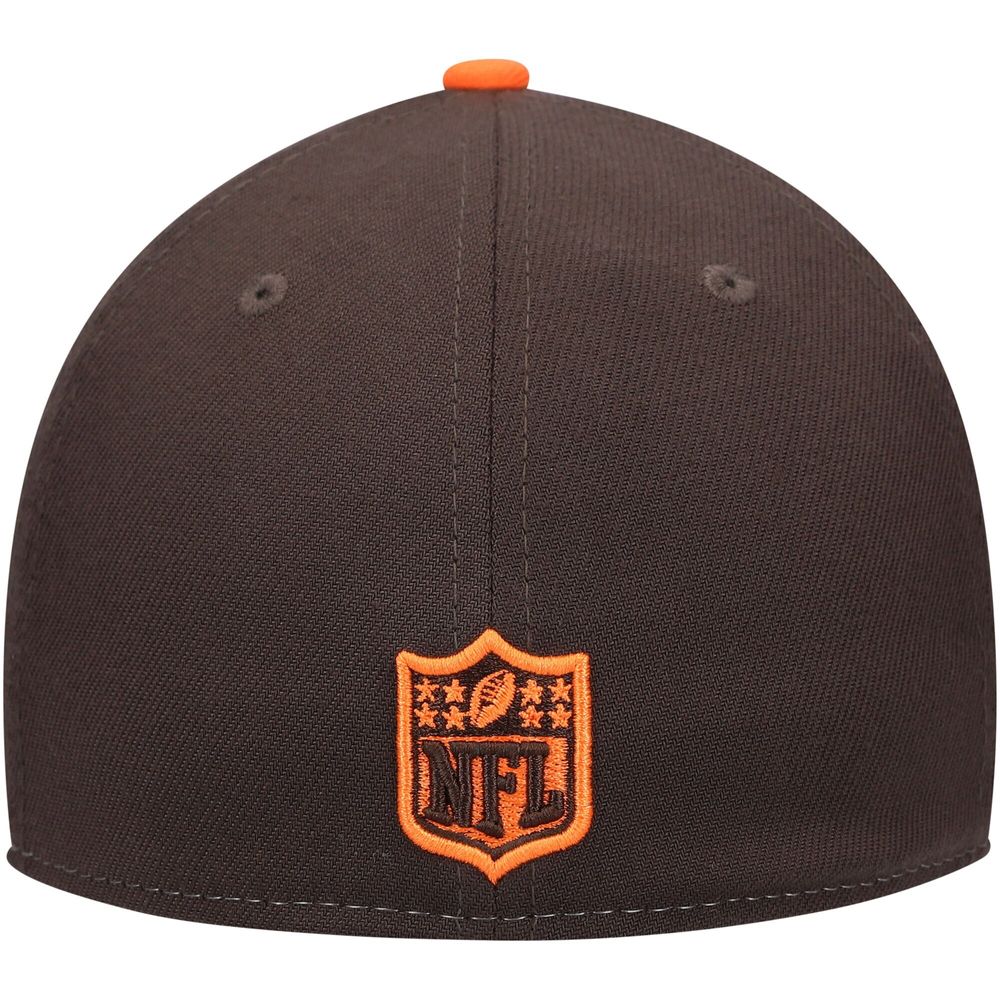 Men's New Era Brown/Orange Cleveland Browns Historic Logo Surge 39THIRTY - Flex Hat