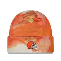 Men's New Era Brown Cleveland Browns 2022 Sideline - Ink Dye Cuffed Knit Hat
