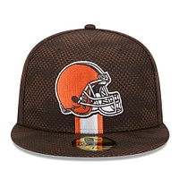 Casquette ajustée 59FIFTY Cleveland Browns 2024 Sideline New Era pour homme marron