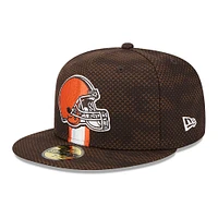 Casquette ajustée 59FIFTY Cleveland Browns 2024 Sideline New Era pour homme marron