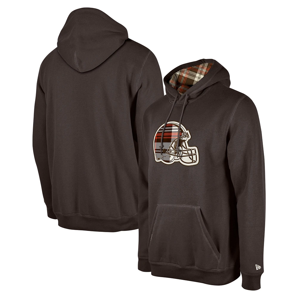 Sweat à capuche carreaux Cleveland Browns 3rd Down de New Era pour homme