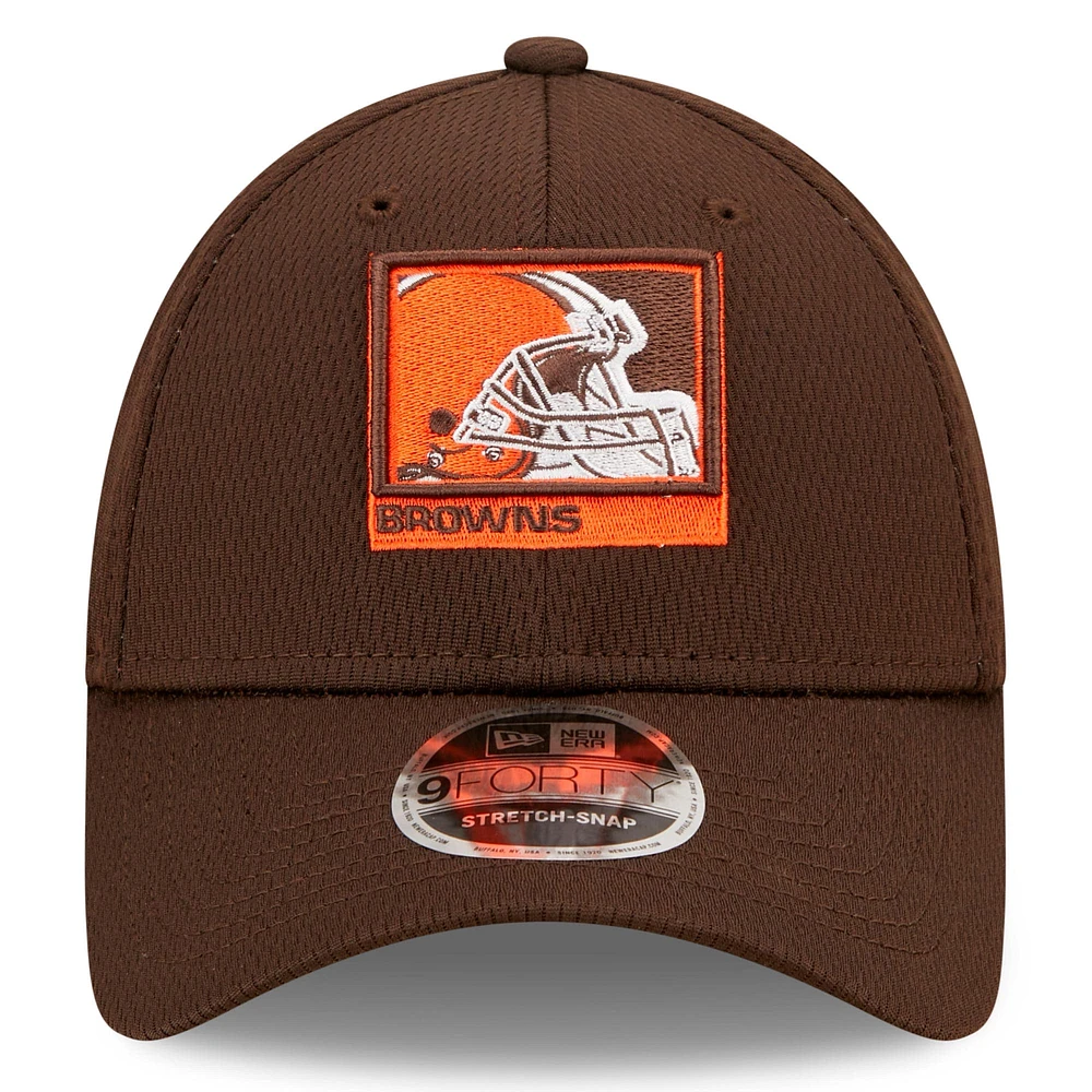 Men's New Era Brown Cleveland Browns A-Frame - 9FORTY Snapback Hat