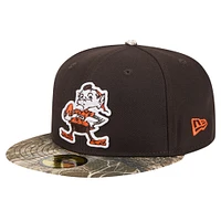 Men's New Era Brown Cleveland Browns Active Two-Tone Camo 59FIFTY Fitted Hat