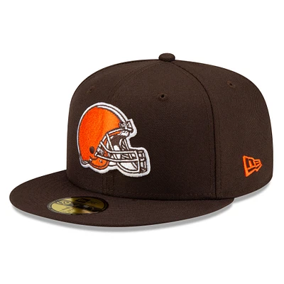 Casquette ajustée 59FIFTY basique Cleveland Browns New Era marron pour hommes