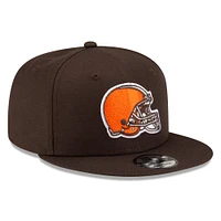 Casquette Snapback 9FIFTY basique Cleveland Browns New Era marron pour hommes