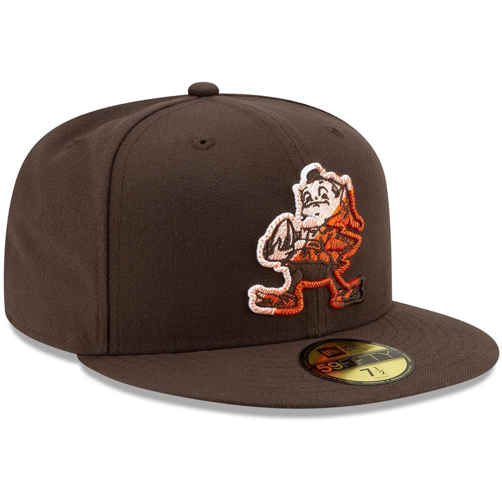 Casquette ajustée 59FIFTY Color Dim des Cleveland Browns New Era pour homme