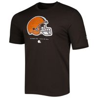 Men's New Era Brown Cleveland Browns Combine Authentic Ball Logo T-Shirt