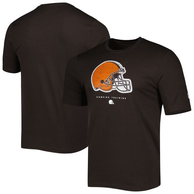 T-shirt pour homme New Era Brown Cleveland Browns Combine Authentic Ball Logo