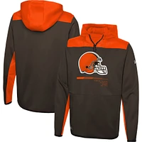 Chandail à capuchon enfiler authentique Hard Hitter pour homme New Era Brown Cleveland Browns