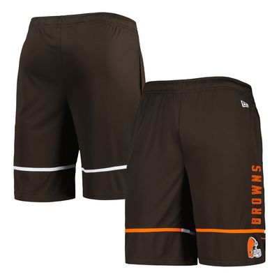 Men's New Era Brown Cleveland Browns Combine Authentic Rusher Training Shorts