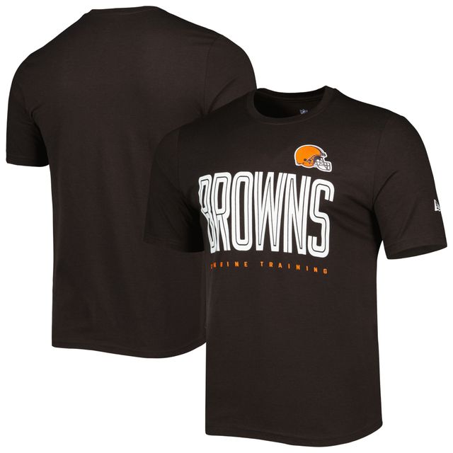 T-shirt pour homme Cleveland Browns Combine Authentic Training Huddle Up New Era marron