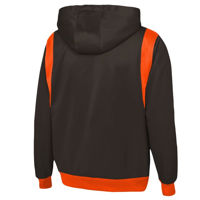 Sweat à capuche et fermeture éclair intégrale pour homme Cleveland Browns Combine Drop Back New Era marron