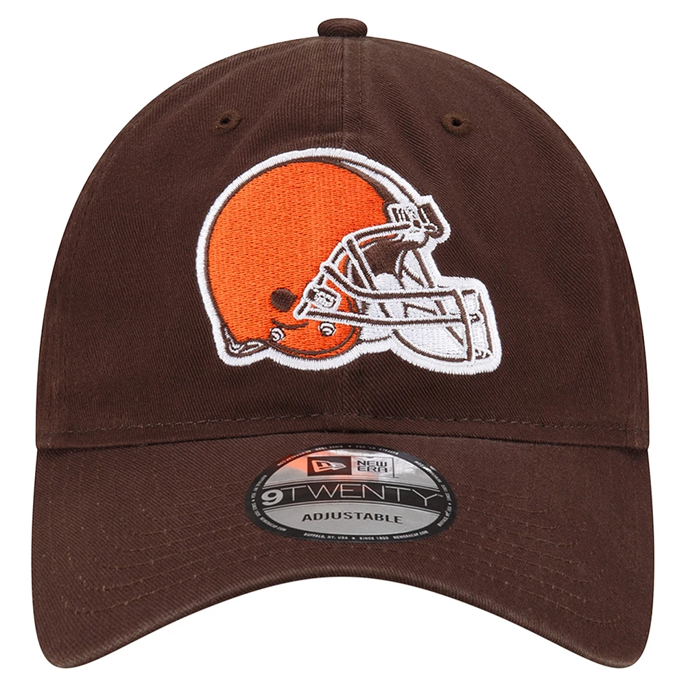 Casquette réglable marron Cleveland Browns Distinct 9TWENTY New Era pour hommes