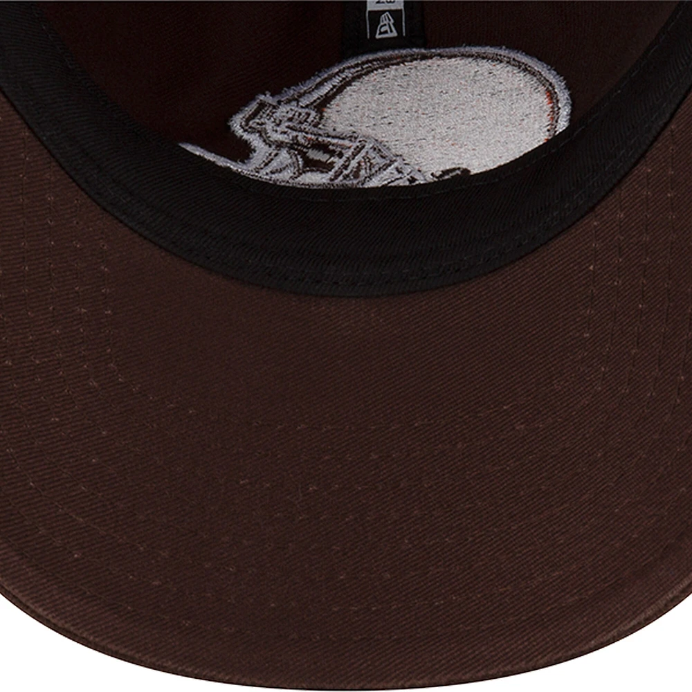 Casquette réglable marron Cleveland Browns Distinct 9TWENTY New Era pour hommes