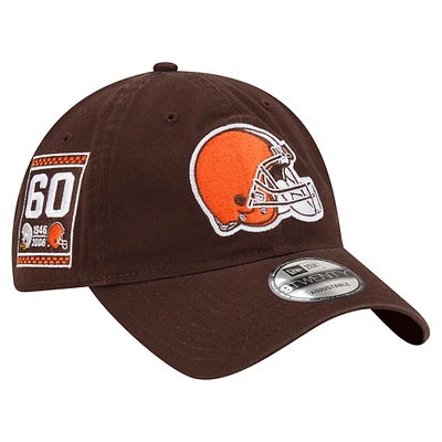 Casquette réglable marron Cleveland Browns Distinct 9TWENTY New Era pour hommes