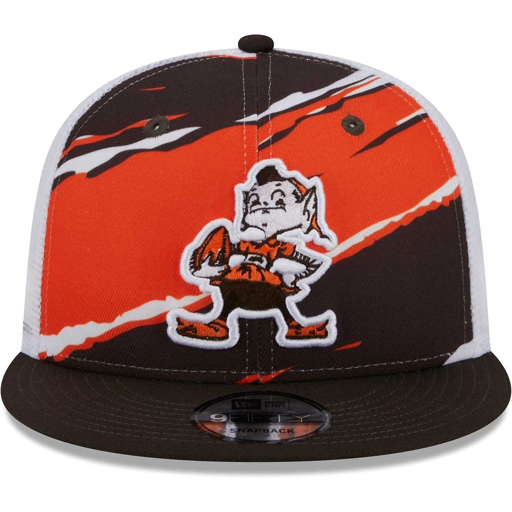 Casquette Snapback 9FIFTY Historic Tear Trucker des Cleveland Browns New Era pour homme, marron