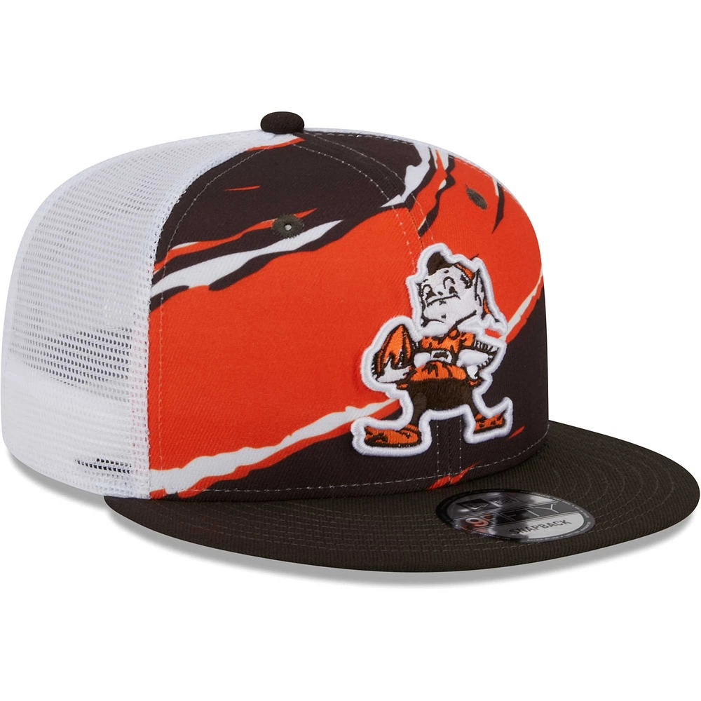 Casquette Snapback 9FIFTY Historic Tear Trucker des Cleveland Browns New Era pour homme, marron