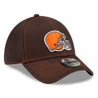 Casquette flex Neo 39THIRTY Cleveland Browns New Era pour hommes, marron